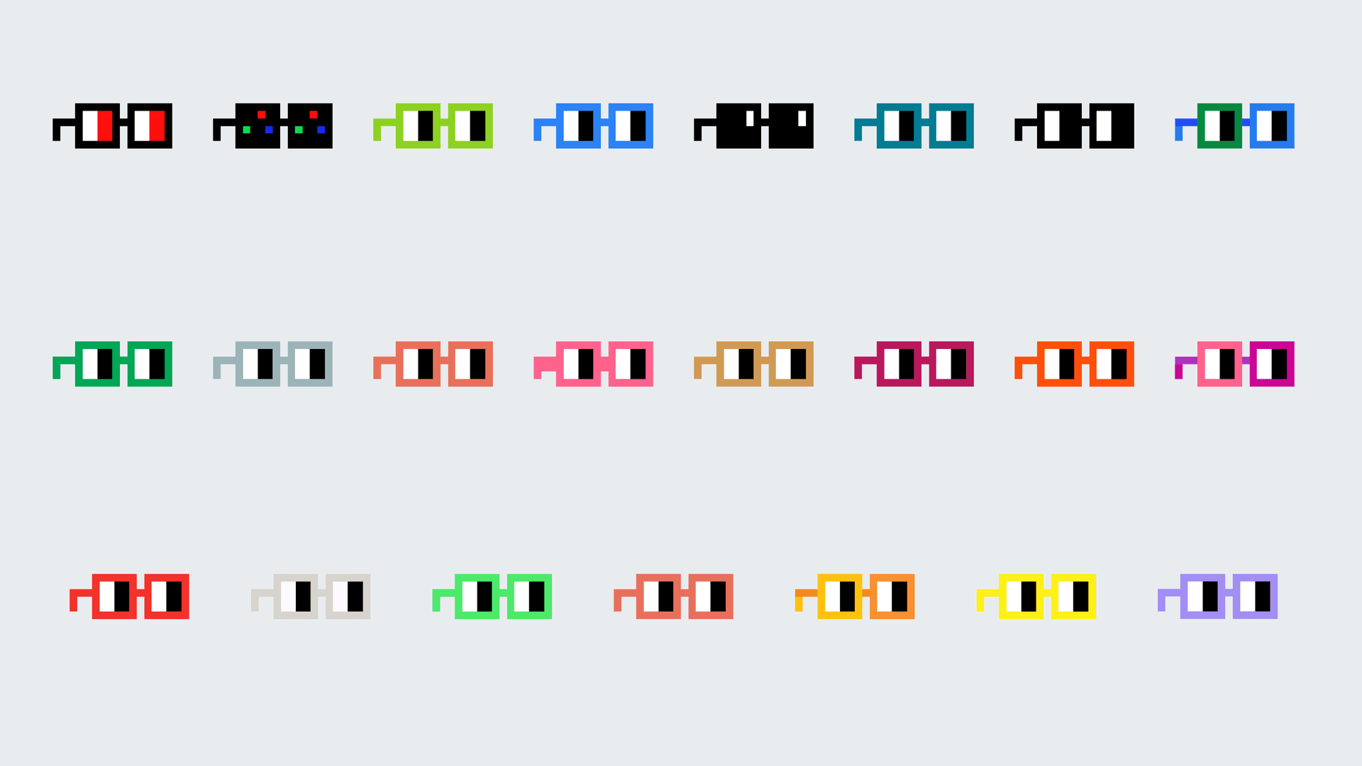 The Noggles with color variants. 